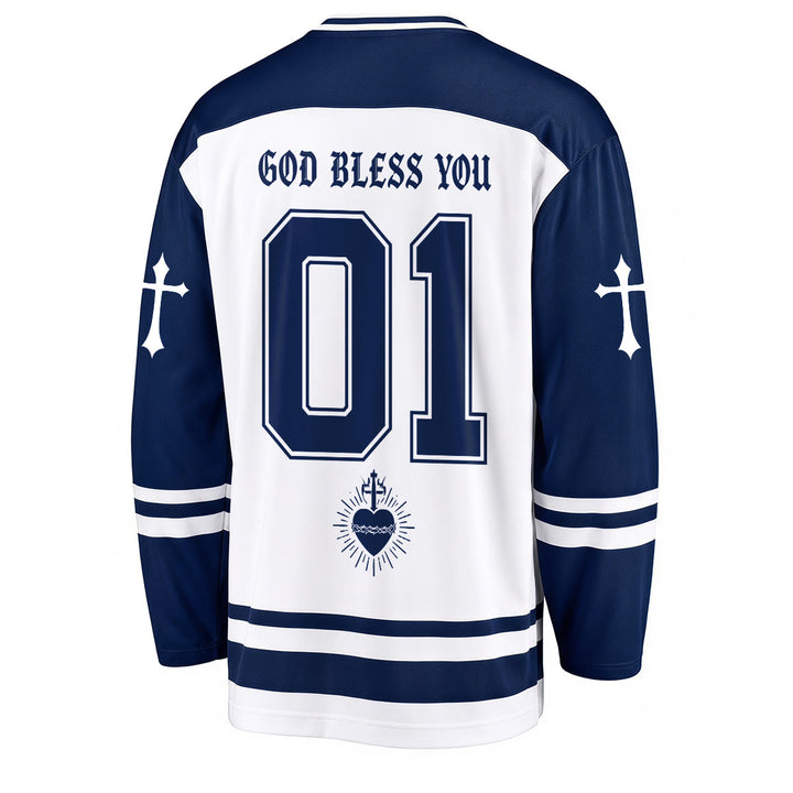 Christianartworkshop Gott segne dich! Glaube an Christus! Hockeytrikot - image 2