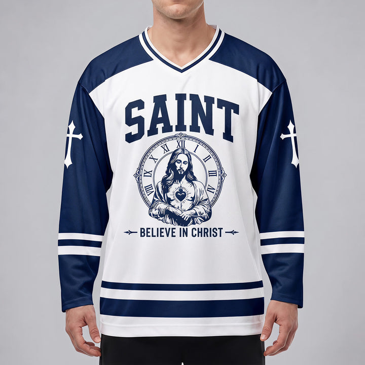 Christianartworkshop Gott segne dich! Glaube an Christus! Hockeytrikot - image 3