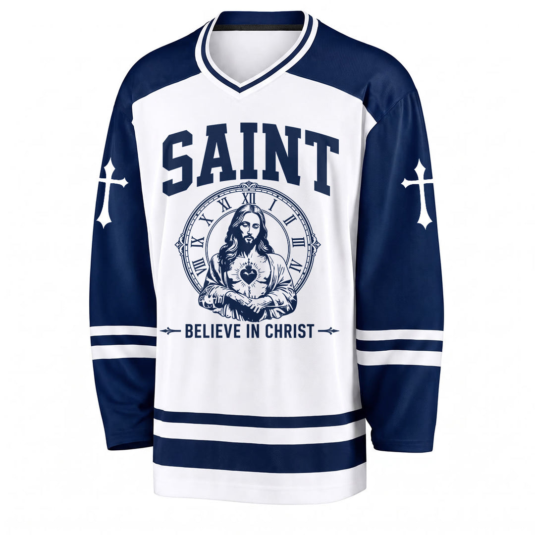 Christianartworkshop Gott segne dich! Glaube an Christus! Hockeytrikot - image 1