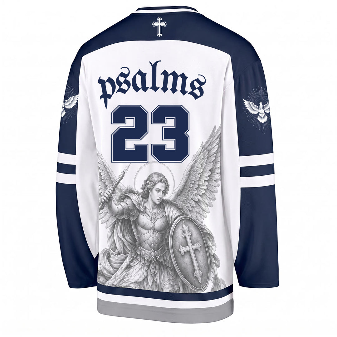 Christianartworkshop Psalm 23 St. Michael Faith Warrior Langarm-Hockeytrikot - image 2