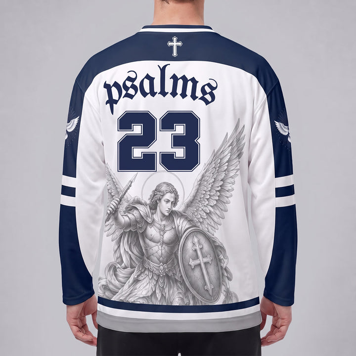Christianartworkshop Psalm 23 St. Michael Faith Warrior Langarm-Hockeytrikot - image 4