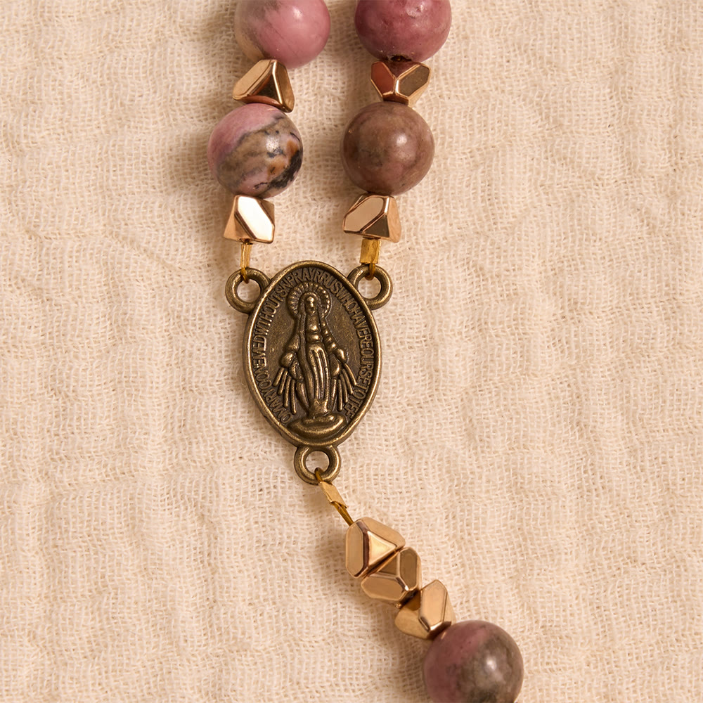 Wundermedaille und Kruzifix von Christianartworkshop , 6 mm rund, mehrfarbig, natürliche schwarze Linie, Rosenkranz - image 5