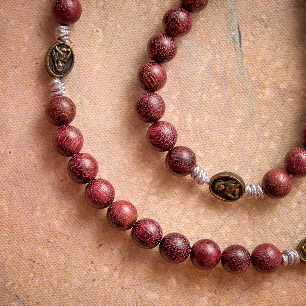 Rosenkranz „Unsere Liebe Frau“ aus Purpurherzholz mit bronzenem Andachtselement von Christianartworkshop - image 2