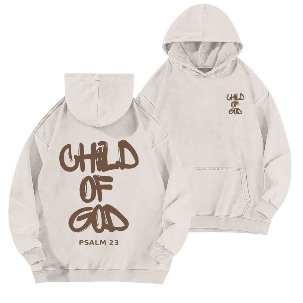 Christianartworkshop Inspirierender Hoodie mit Psalm-23-Aufdruck „Kind Gottes“ (Vorder- und Rückseite) - Weiß - 5XL - image 0