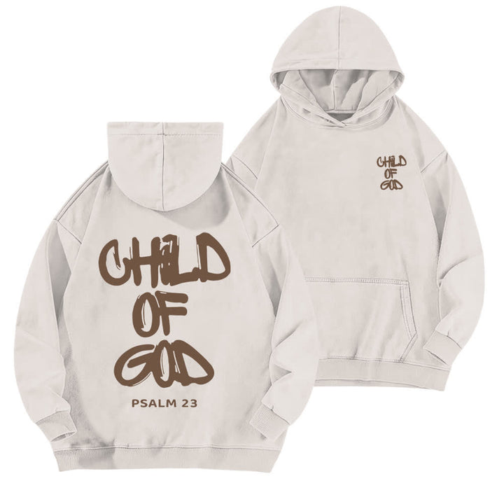 Christianartworkshop Inspirierender Hoodie mit Psalm-23-Aufdruck „Kind Gottes“ (Vorder- und Rückseite) - Weiß - 5XL - image 0