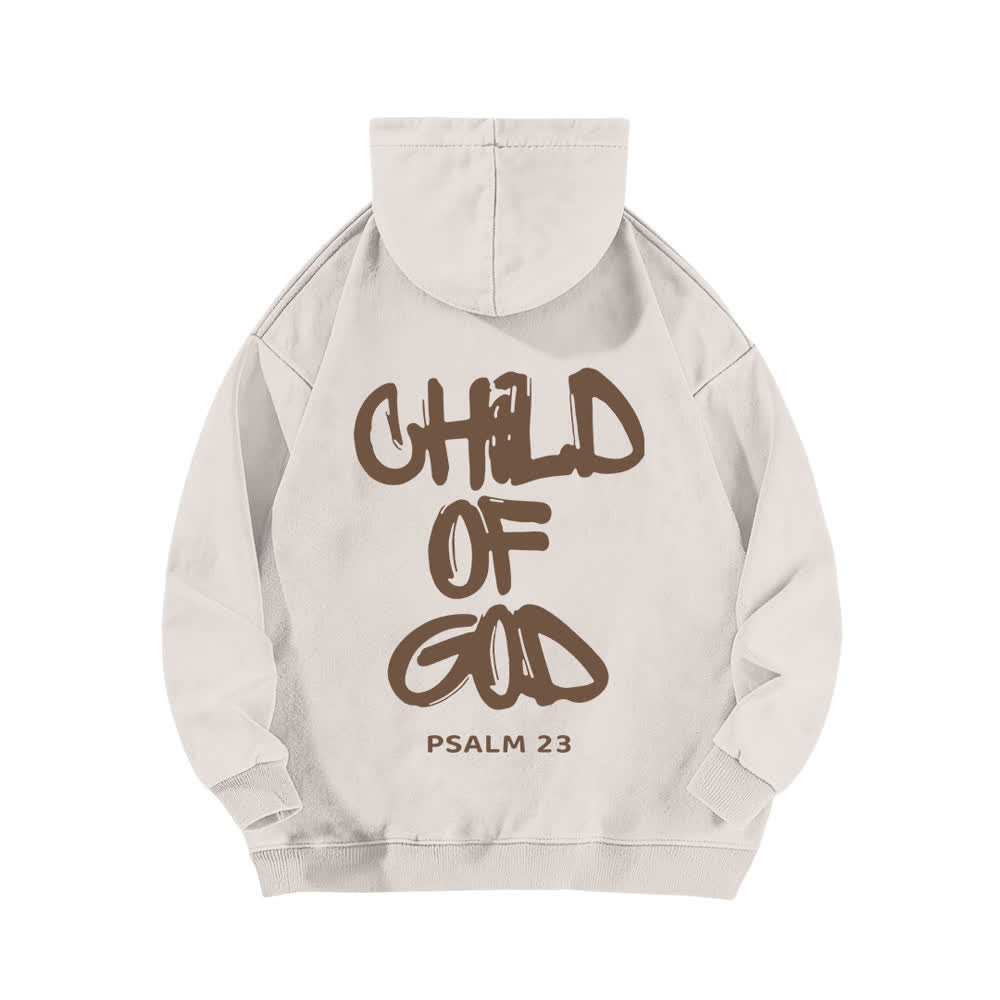 Christianartworkshop Inspirierender Hoodie mit Psalm-23-Aufdruck „Kind Gottes“ (Vorder- und Rückseite) - image 1