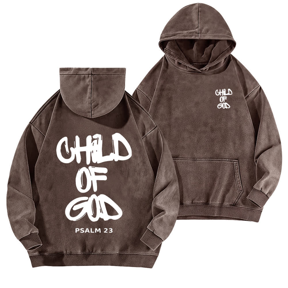 Christianartworkshop Inspirierender Hoodie mit Psalm-23-Aufdruck „Kind Gottes“ (Vorder- und Rückseite) - Braun - 5XL - image 9