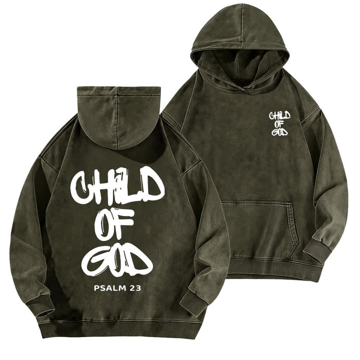 Christianartworkshop Inspirierender Hoodie mit Psalm-23-Aufdruck „Kind Gottes“ (Vorder- und Rückseite) - Armeegrün - 5XL - image 6