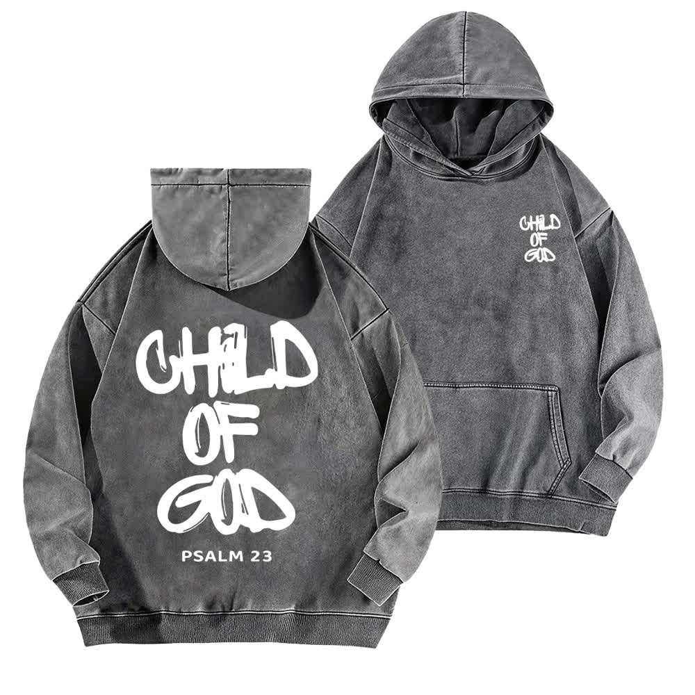Christianartworkshop Inspirierender Hoodie mit Psalm-23-Aufdruck „Kind Gottes“ (Vorder- und Rückseite) - Grau - 5XL - image 12