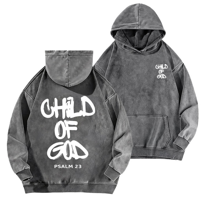 Christianartworkshop Inspirierender Hoodie mit Psalm-23-Aufdruck „Kind Gottes“ (Vorder- und Rückseite) - Grau - 5XL - image 12