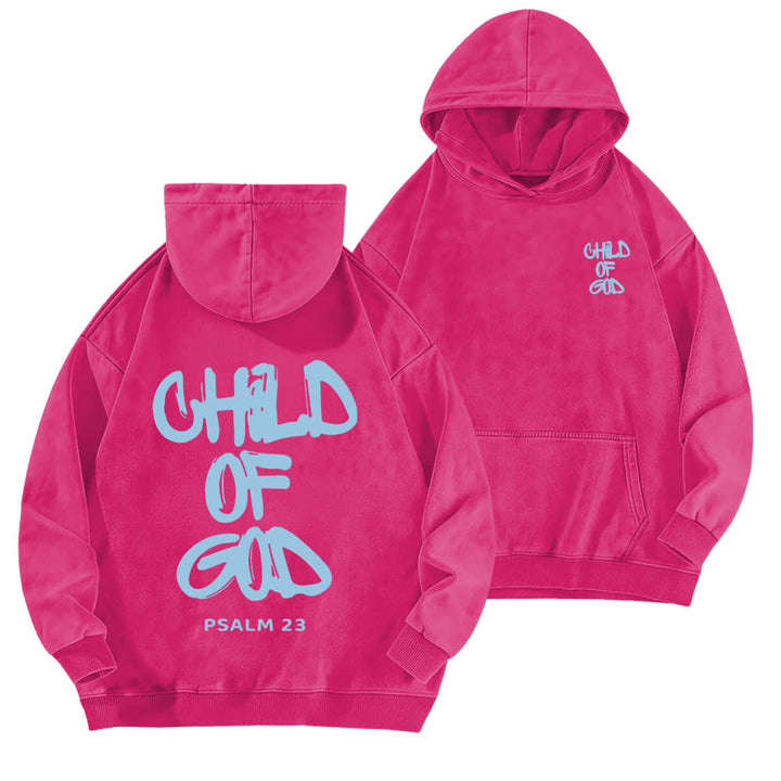 Christianartworkshop Inspirierender Hoodie mit Psalm-23-Aufdruck „Kind Gottes“ (Vorder- und Rückseite) - Rose - 5XL - image 15