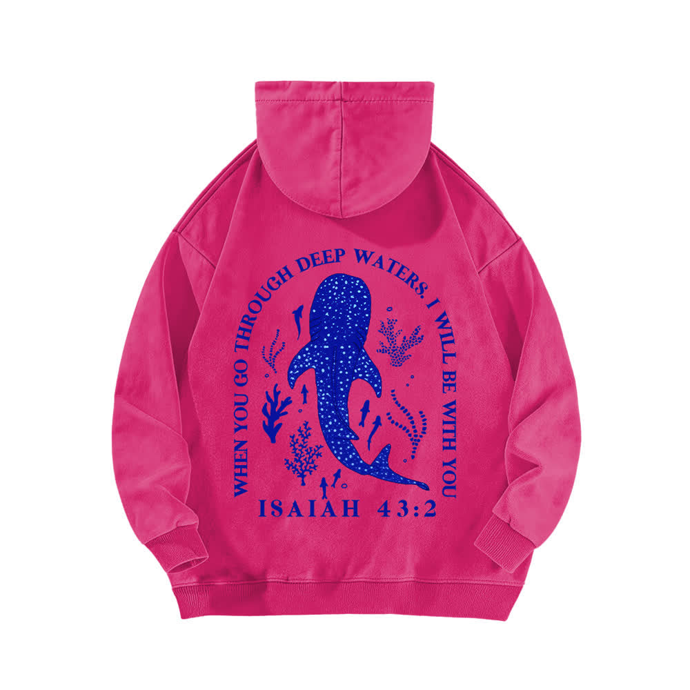 Christianartworkshop Deep Waters Jesaja 43:2 Walhai-Hoodie (gewaschen) - image 16