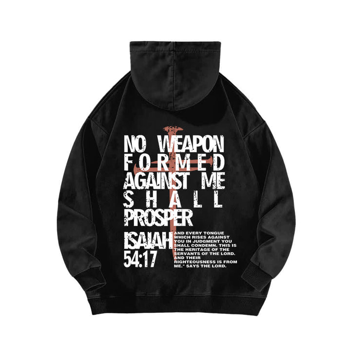 Christianartworkshop Keine Waffe wurde gegen mich geschmiedet – gewaschener Hoodie - image 1