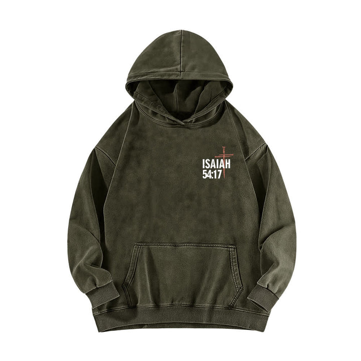 Christianartworkshop Keine Waffe wurde gegen mich geschmiedet – gewaschener Hoodie - image 11