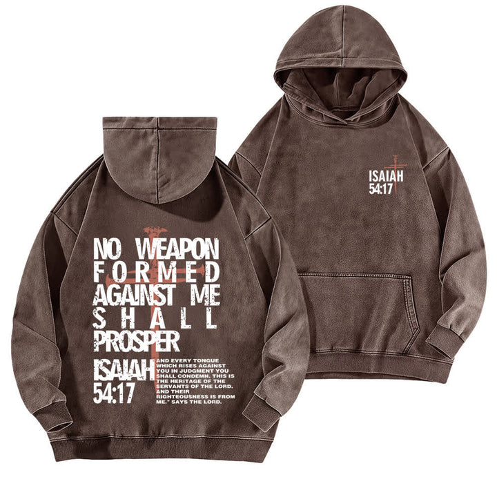Christianartworkshop Keine Waffe wurde gegen mich geschmiedet – gewaschener Hoodie - Braun - 5XL - image 12