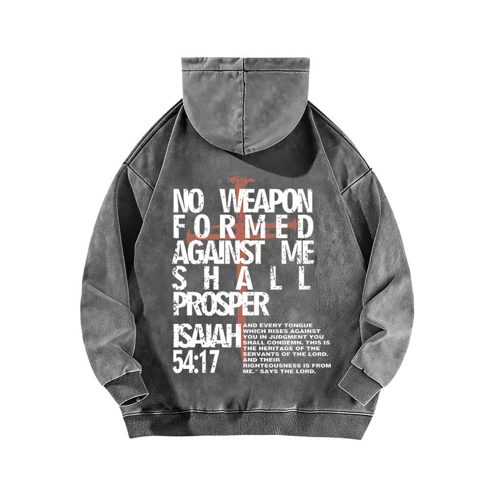 Christianartworkshop Keine Waffe wurde gegen mich geschmiedet – gewaschener Hoodie - image 7