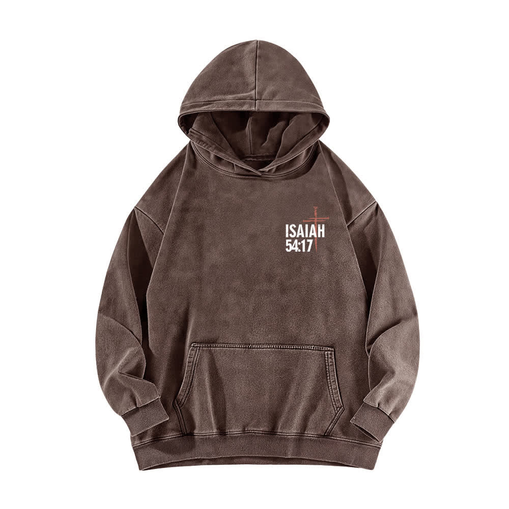 Christianartworkshop Keine Waffe wurde gegen mich geschmiedet – gewaschener Hoodie - image 14