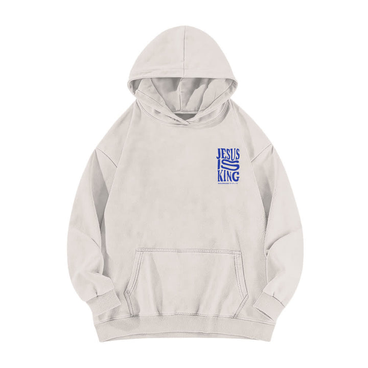 Christianartworkshop Jesus Is King Hoodie mit Vorder- und Rückseitendruck, gewaschen - image 14