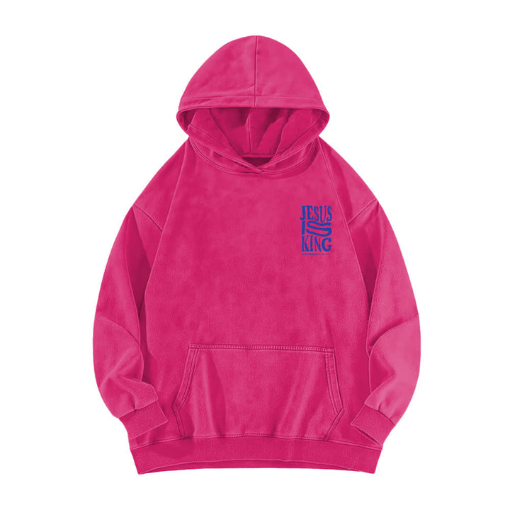 Christianartworkshop Jesus Is King Hoodie mit Vorder- und Rückseitendruck, gewaschen - image 17