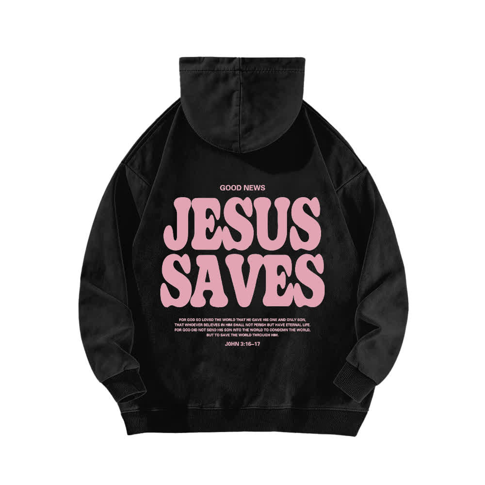 Christianartworkshop Jesus Saves Good News Hoodie (Vorder- und Rückseite, gewaschen) - image 1
