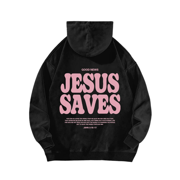 Christianartworkshop Jesus Saves Good News Hoodie (Vorder- und Rückseite, gewaschen) - image 1