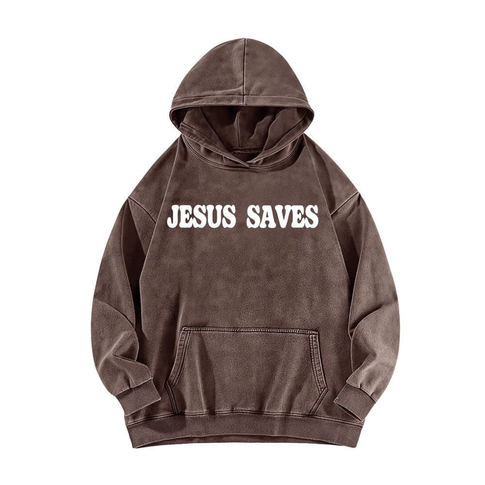 Christianartworkshop Jesus Saves Good News Hoodie (Vorder- und Rückseite, gewaschen) - image 11