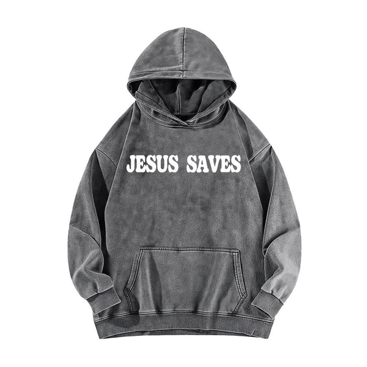 Christianartworkshop Jesus Saves Good News Hoodie (Vorder- und Rückseite, gewaschen) - image 5