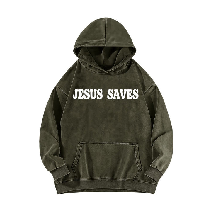 Christianartworkshop Jesus Saves Good News Hoodie (Vorder- und Rückseite, gewaschen) - image 8