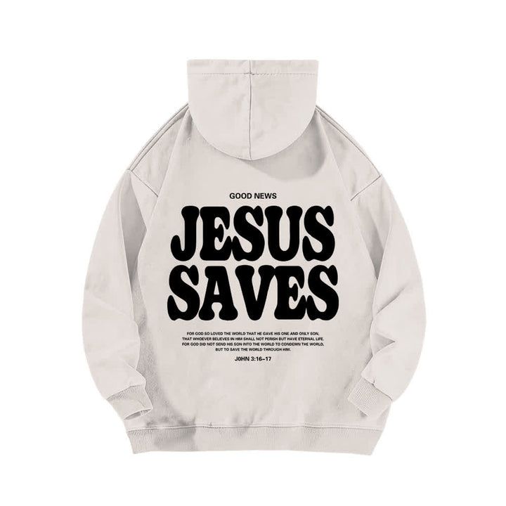 Christianartworkshop Jesus Saves Good News Hoodie (Vorder- und Rückseite, gewaschen) - image 13