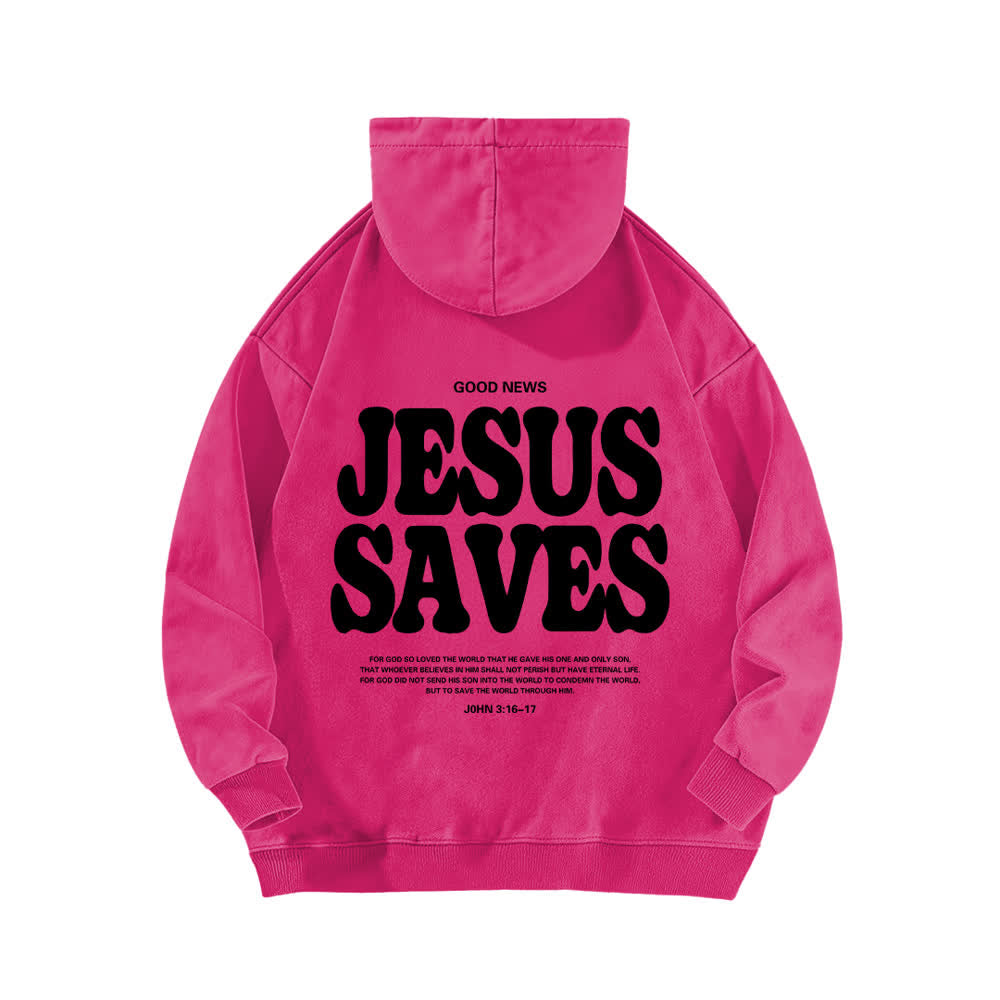 Christianartworkshop Jesus Saves Good News Hoodie (Vorder- und Rückseite, gewaschen) - image 16