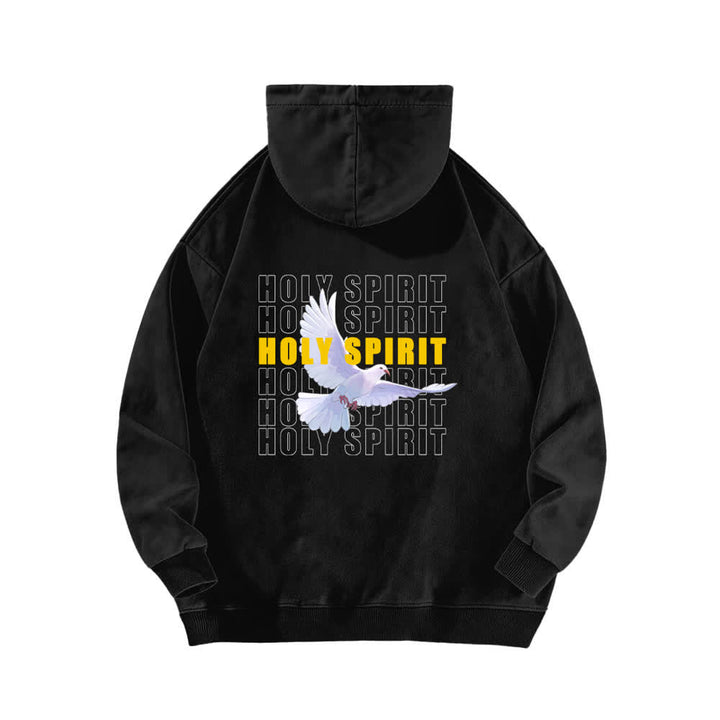 Christianartworkshop Schwarzer Oversize-Hoodie mit Heiliger-Geist-Taube-Motiv - image 1
