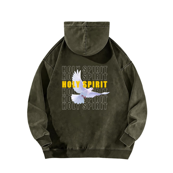 Christianartworkshop Schwarzer Oversize-Hoodie mit Heiliger-Geist-Taube-Motiv - image 7