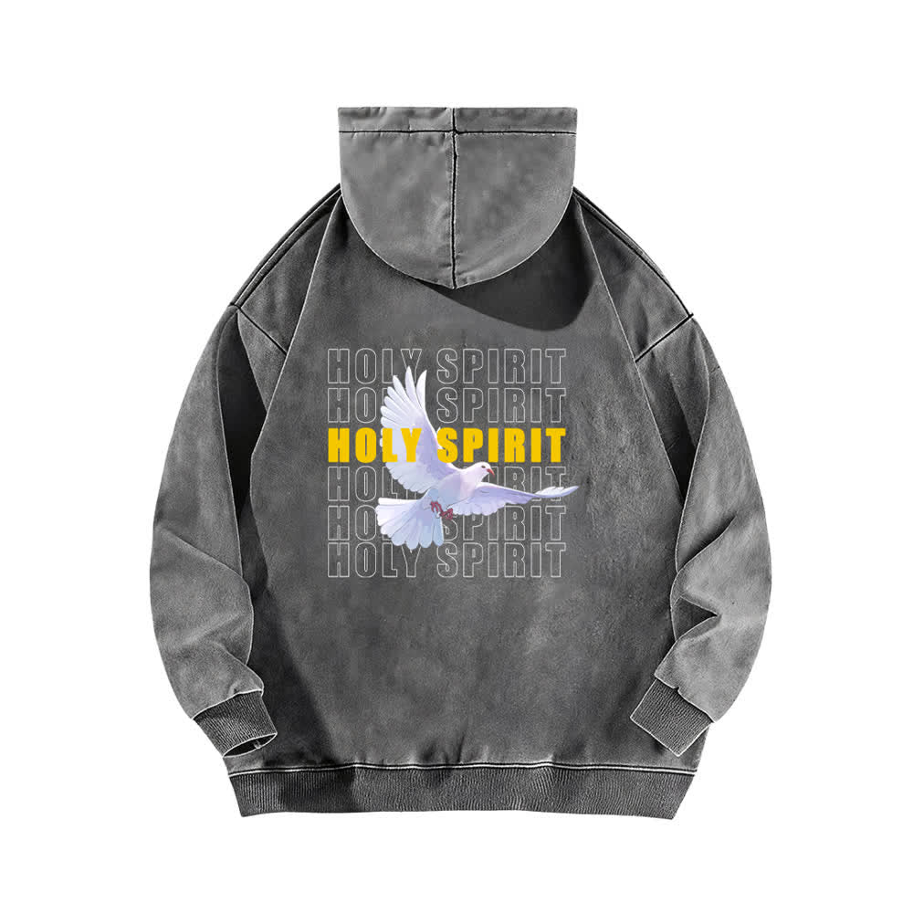 Christianartworkshop Schwarzer Oversize-Hoodie mit Heiliger-Geist-Taube-Motiv - image 10