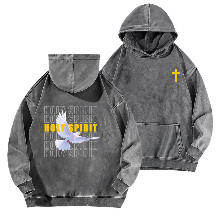 Christianartworkshop Schwarzer Oversize-Hoodie mit Heiliger-Geist-Taube-Motiv - Grau - 5XL - image 9