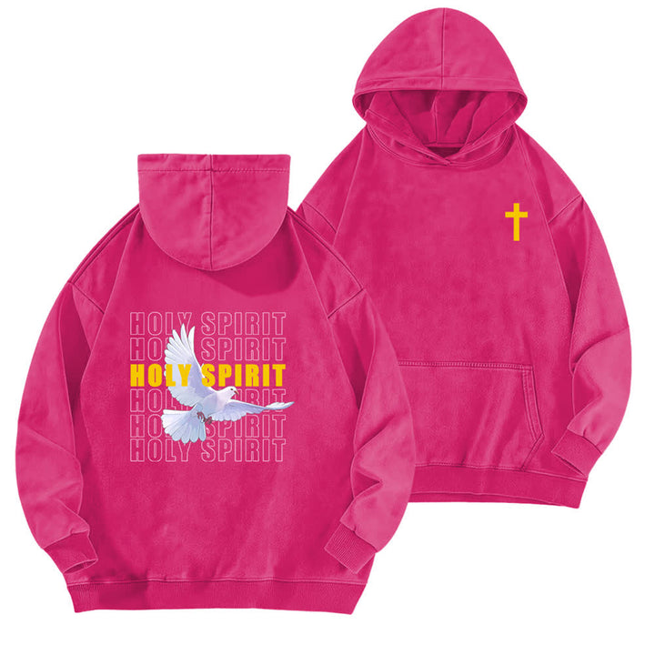 Christianartworkshop Schwarzer Oversize-Hoodie mit Heiliger-Geist-Taube-Motiv - Rose - 5XL - image 15