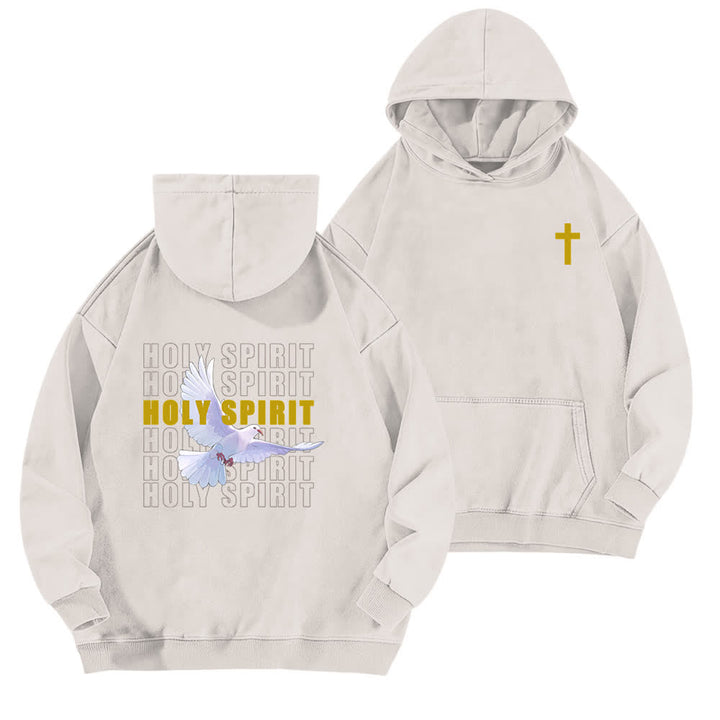 Christianartworkshop Schwarzer Oversize-Hoodie mit Heiliger-Geist-Taube-Motiv - Weiß - 5XL - image 3