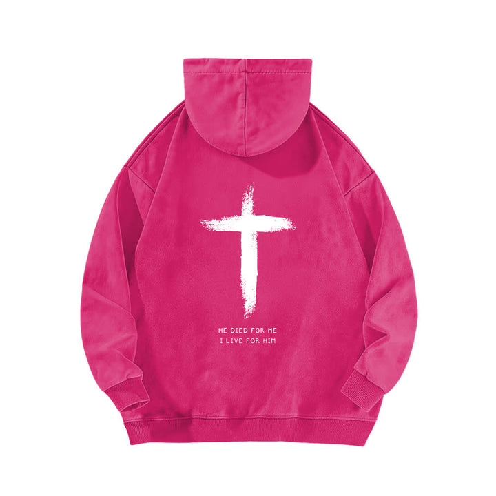 Christianartworkshop Er starb für mich – Kapuzenpullover mit Kreuzmuster auf der Rückseite - image 16