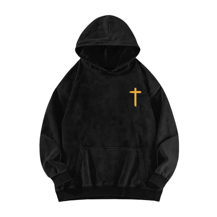 Christianartworkshop Jesus Is King Kronen-Rückenprint-Hoodie (gewaschen) - image 2
