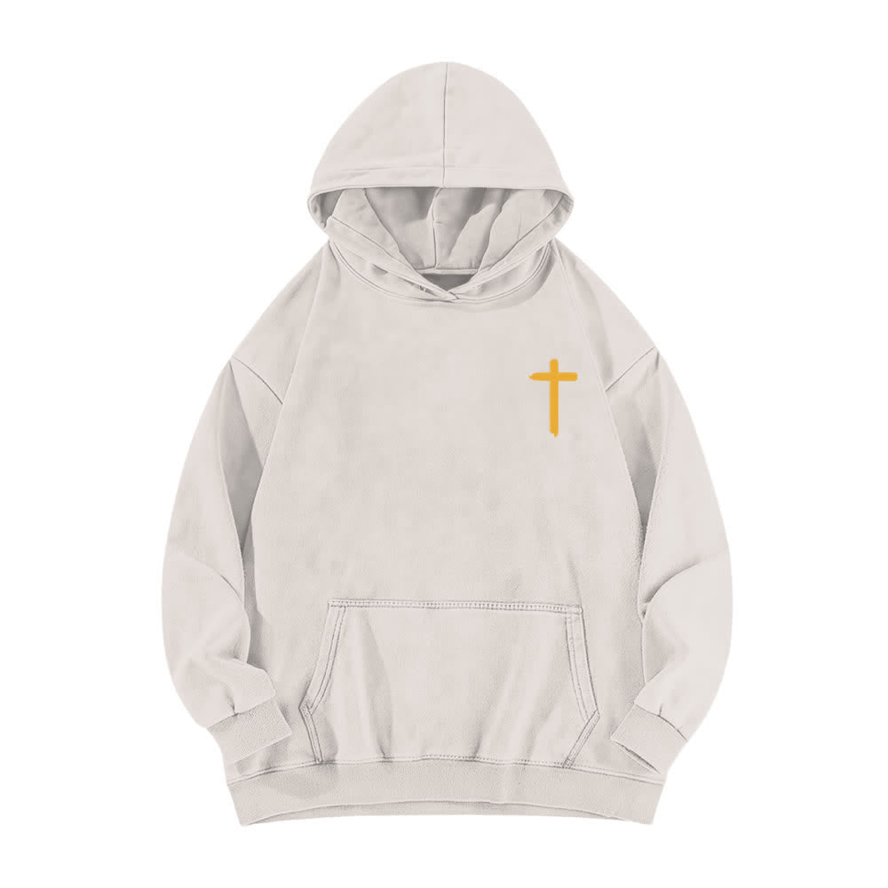 Christianartworkshop Jesus Is King Kronen-Rückenprint-Hoodie (gewaschen) - image 5