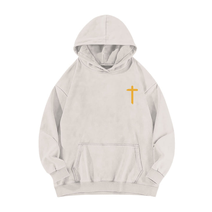 Christianartworkshop Jesus Is King Kronen-Rückenprint-Hoodie (gewaschen) - image 5