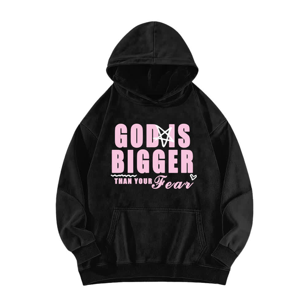 Christianartworkshop Gott ist größer als deine Angst – Vintage-Hoodie in Braun (gewaschen) - Schwarz - 5XL - image 1