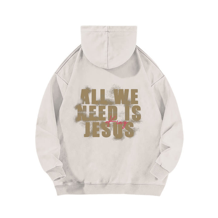 Christianartworkshop Jesus King Hoodie mit Vorder- und Rückseitendruck, gewaschen - image 1