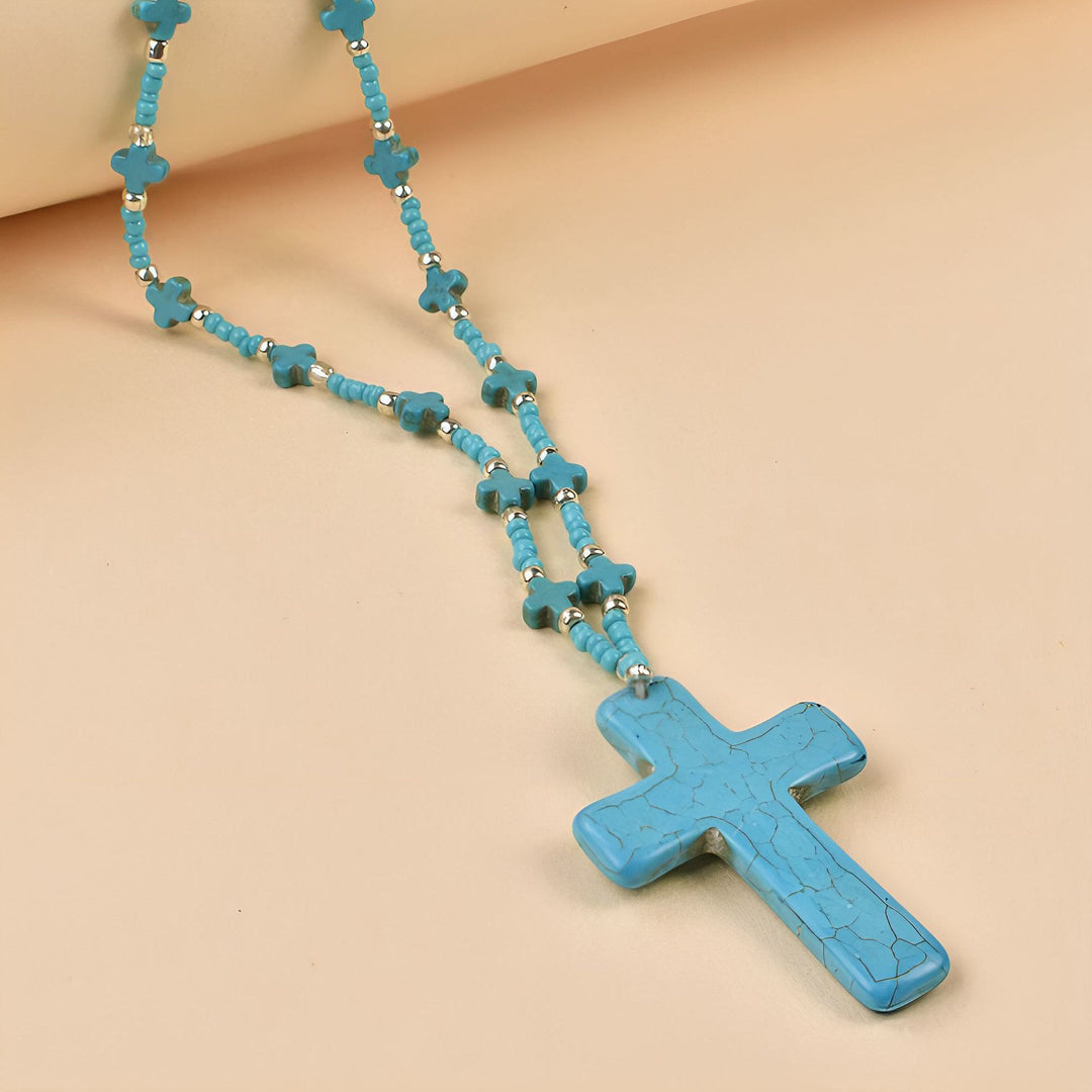 Christianartworkshop Statement-Halskette mit geädertem Kreuz: Symbol des himmlischen Segens - Kreuzen - image 0