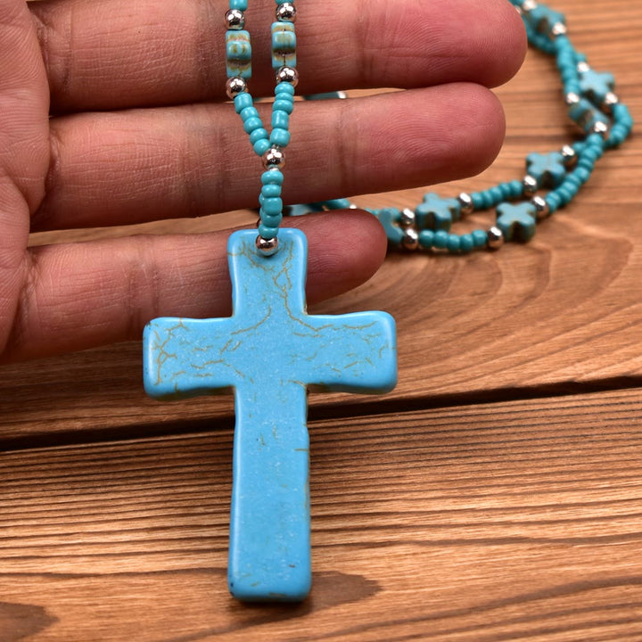 Christianartworkshop Statement-Halskette mit geädertem Kreuz: Symbol des himmlischen Segens - image 3