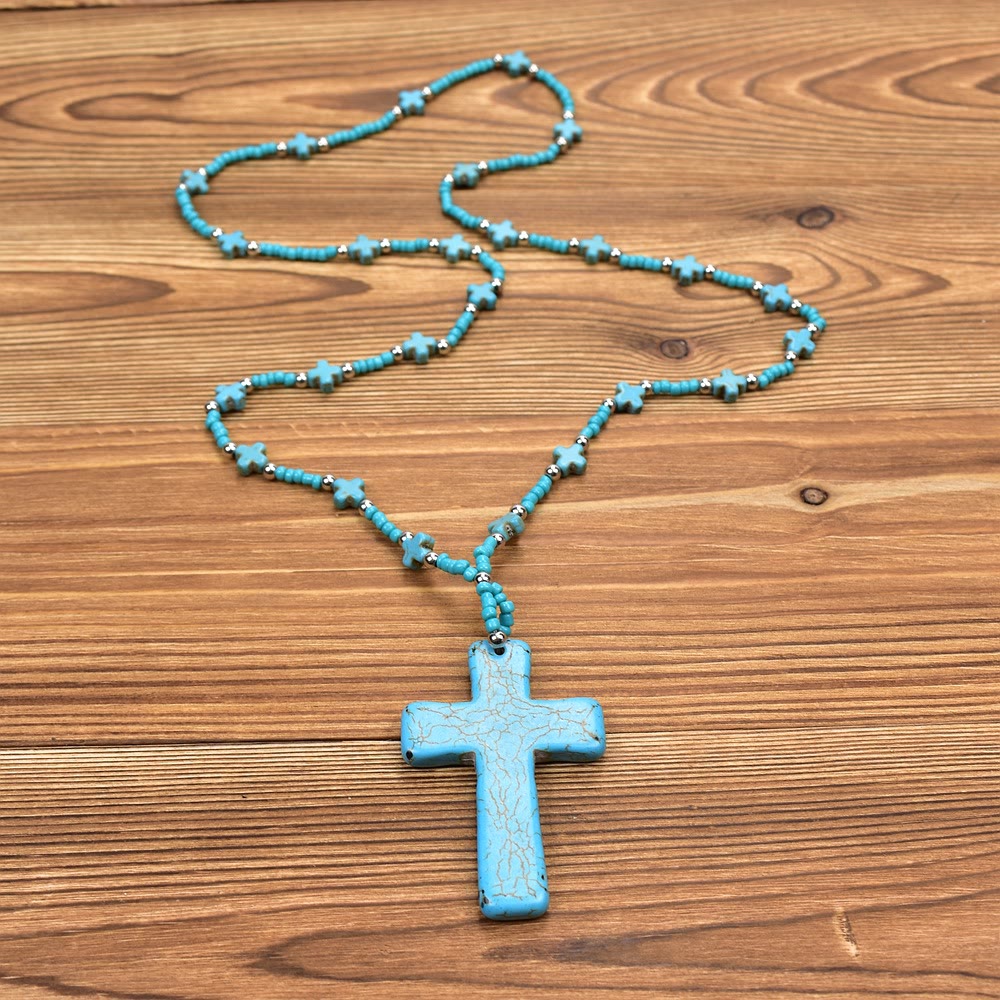 Christianartworkshop Statement-Halskette mit geädertem Kreuz: Symbol des himmlischen Segens - image 2