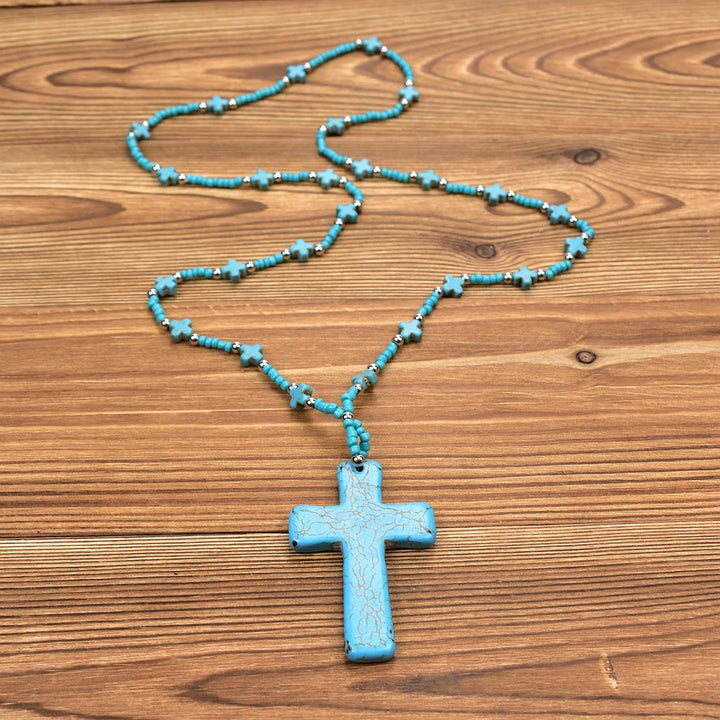 Christianartworkshop Statement-Halskette mit geädertem Kreuz: Symbol des himmlischen Segens - image 2