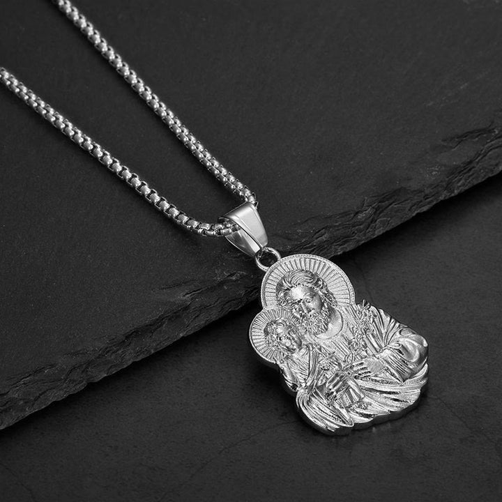 Christianartworkshop Halskette mit graviertem St.-Joseph-Medaillon-Anhänger: Zeichen unerschütterlicher göttlicher Fürsorge - Silber - image 2
