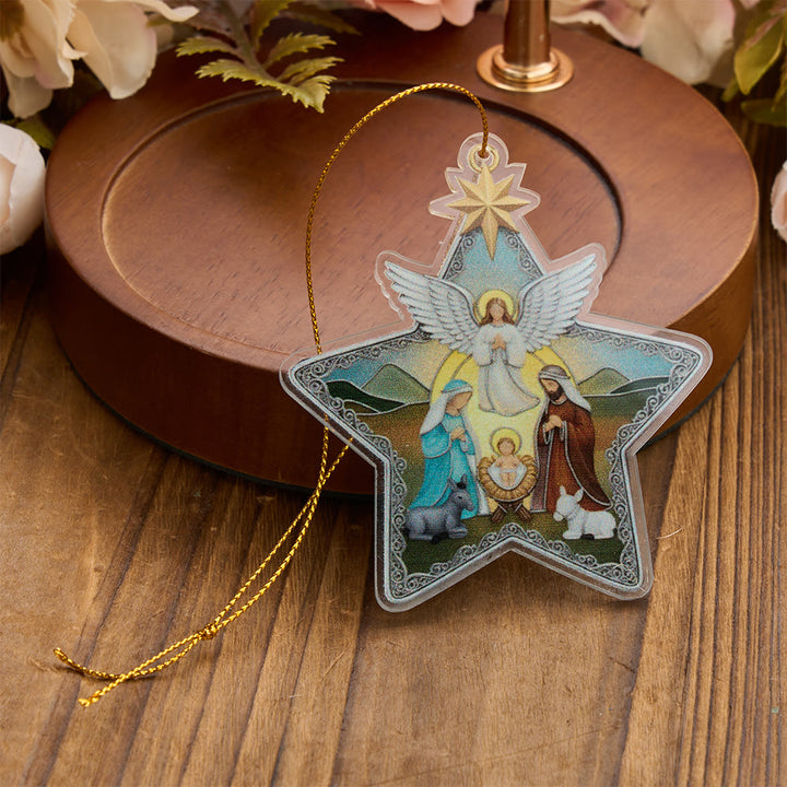 Christianartworkshop Stern-Ornament „Unsere Liebe Frau und die Heilige Familie“ aus Acryl: Symbol der himmlischen Barmherzigkeit - image 3