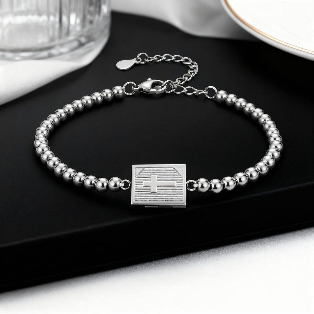 Christianartworkshop Armband mit aufklappbarem, buchförmigem Kreuzmedaillon: Zeichen tiefer innerer Hingabe - Silber - image 3
