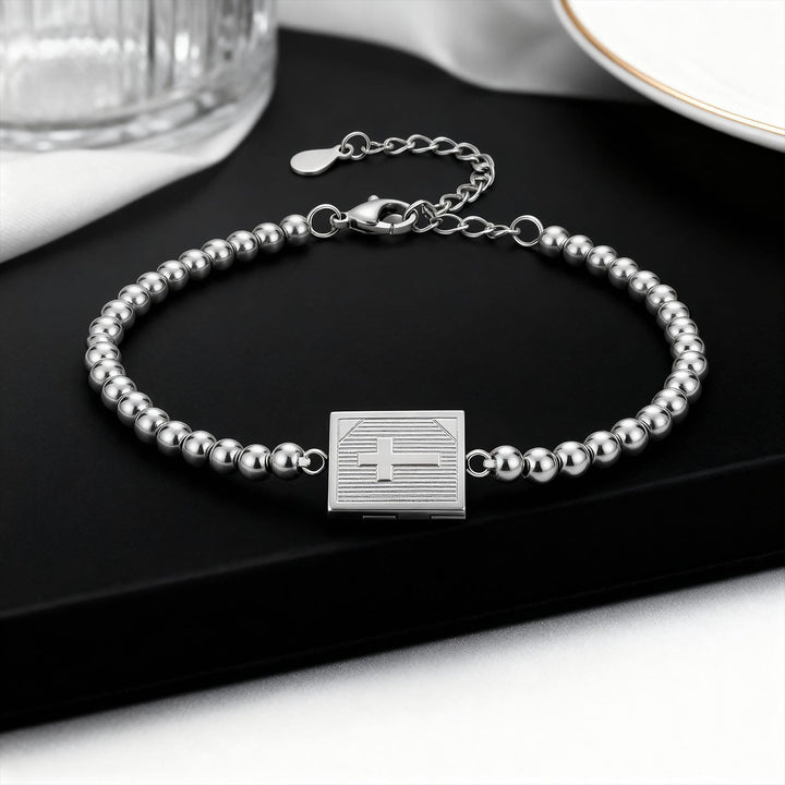 Christianartworkshop Armband mit aufklappbarem, buchförmigem Kreuzmedaillon: Zeichen tiefer innerer Hingabe - Silber - image 3